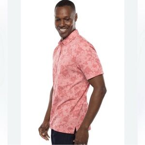 Travis Mathew Dusty Rose Cactus Fruit Short Sleeve Polo Golf Shirt Size Medium